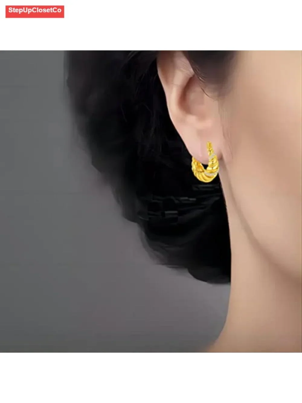 Chunky Gold Hoop Earrings - 18K Plated, Lightweight Hypoallergenic Earrings